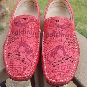 BALDININI ITALY   Red Loafers Casual Slip On Shoes Size 12.5
